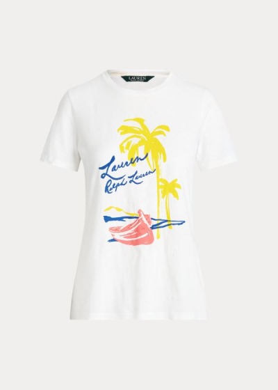 Women's Ralph Lauren Print Cotton-Blend T Shirts | 356027ADV